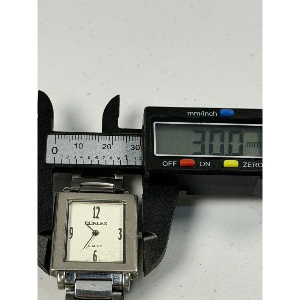 Dunlex Rectangular Quartz Watch Silver Tone 30mm